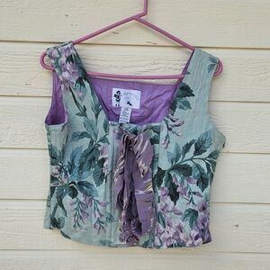 Floral Sleeveless Top with Ruffle Detail